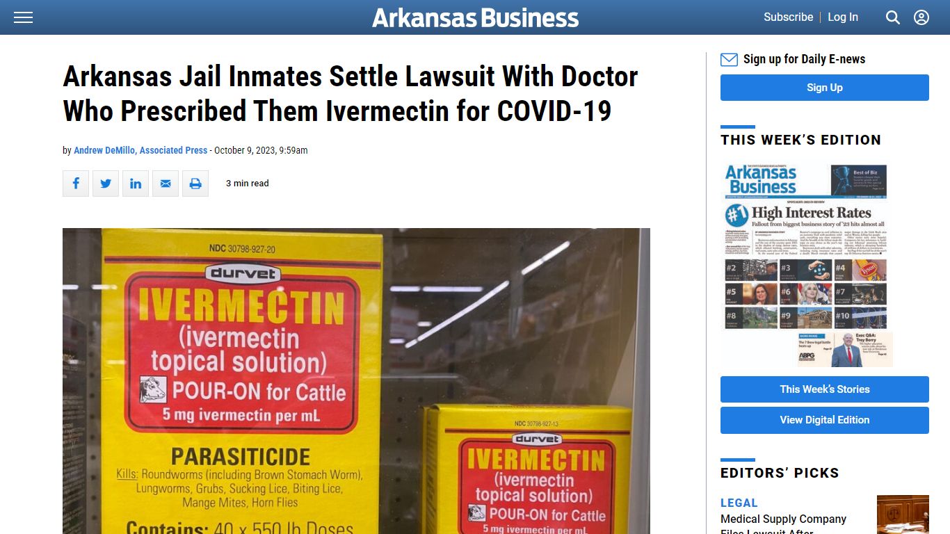 Arkansas Jail Inmates Settle Lawsuit With Doctor Who Prescribed Them ...